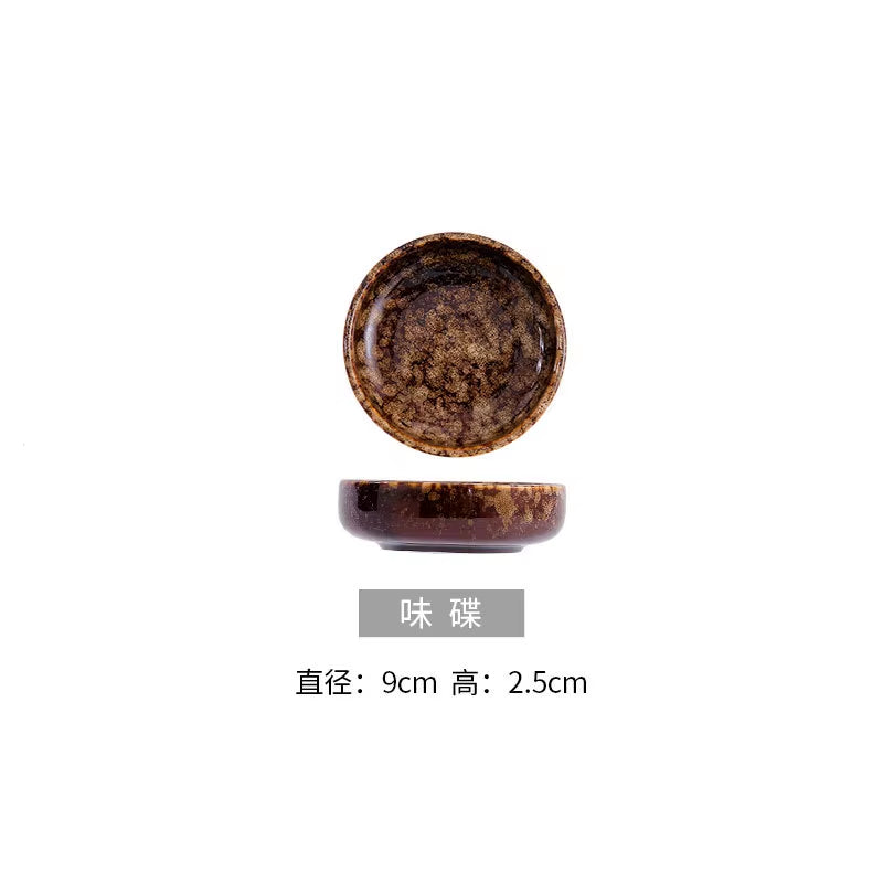 2023 Creative Japanese Style Ceramic Dishes & Plates Bowls Set Vintage Dish Steak Plate for Household Restaurant Porcelain