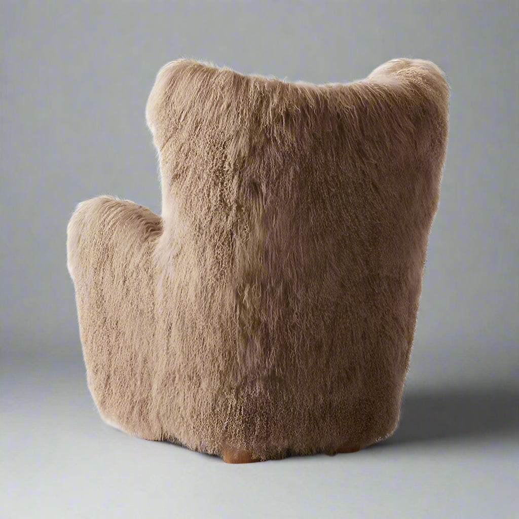 Cloudeluxe | Modern Sheepskin Lounge Chair – Teddy Fabric Armrest Sofa for Cozy Living
