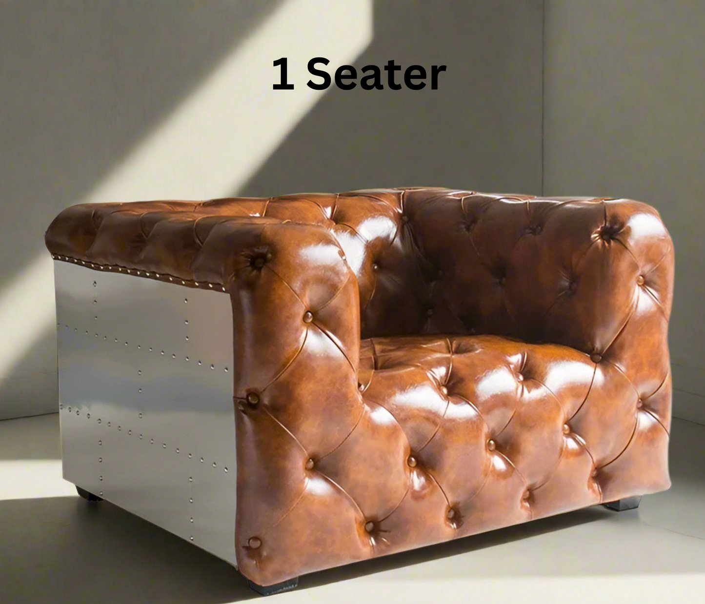 Heritage Luxe | Retro Chesterfield 3-Seater Sofa in Top Grain Leather with Aviation Elegance