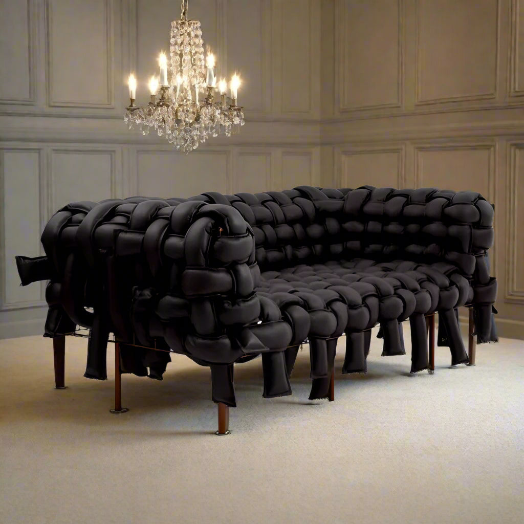 Contemporary High-End Fabric and Metal Sofa Chair for Comfortable Living Room Reception in Villas