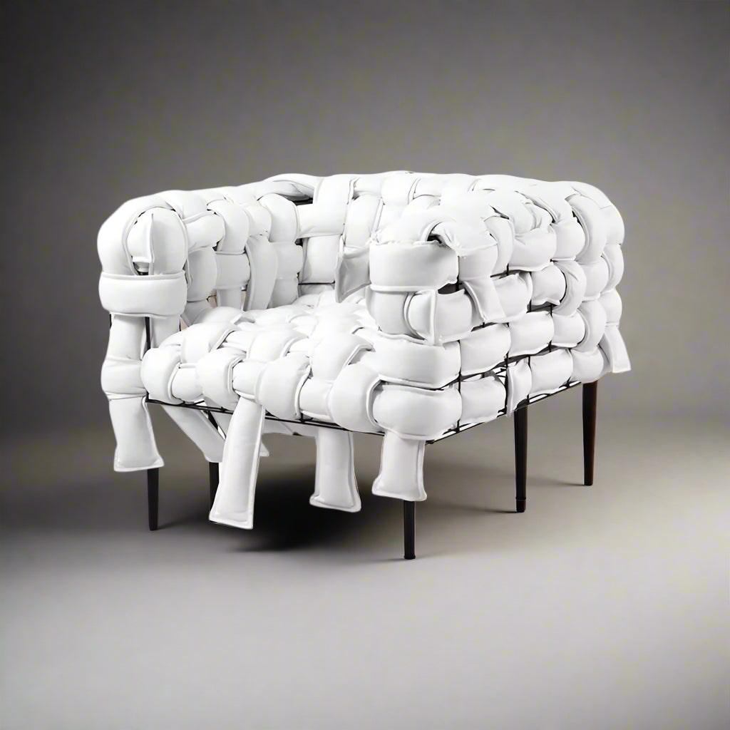 Contemporary High-End Fabric and Metal Sofa Chair for Comfortable Living Room Reception in Villas