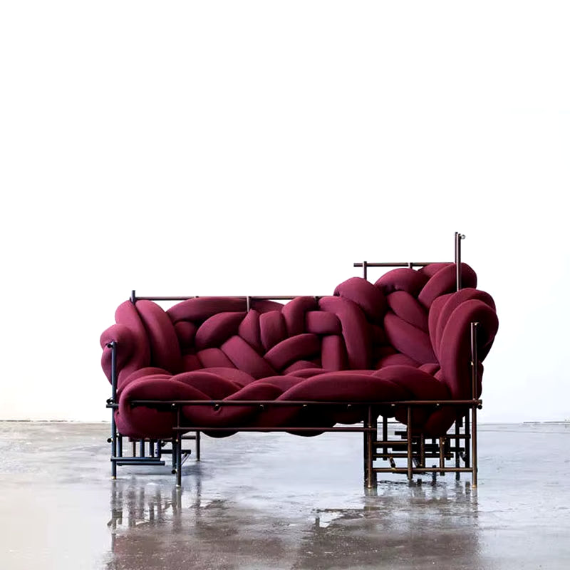 Contemporary Luxury Boa-Shaped Woven Sofa Chair for Living Room and Villa Decor