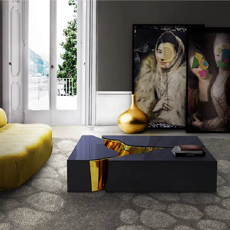 Cheap Furniture Wholesale Fashion Style Rectangular Mirror Coffee Table Hotel Living Room Furniture Hot Sale
