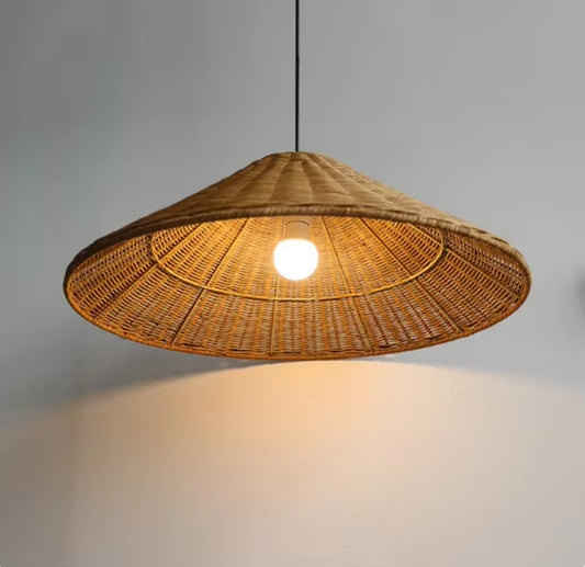 CHEAP PRICE HIGH QUALITY Wicker Cone Lamp Shade Hanging Rattan Pendant Light