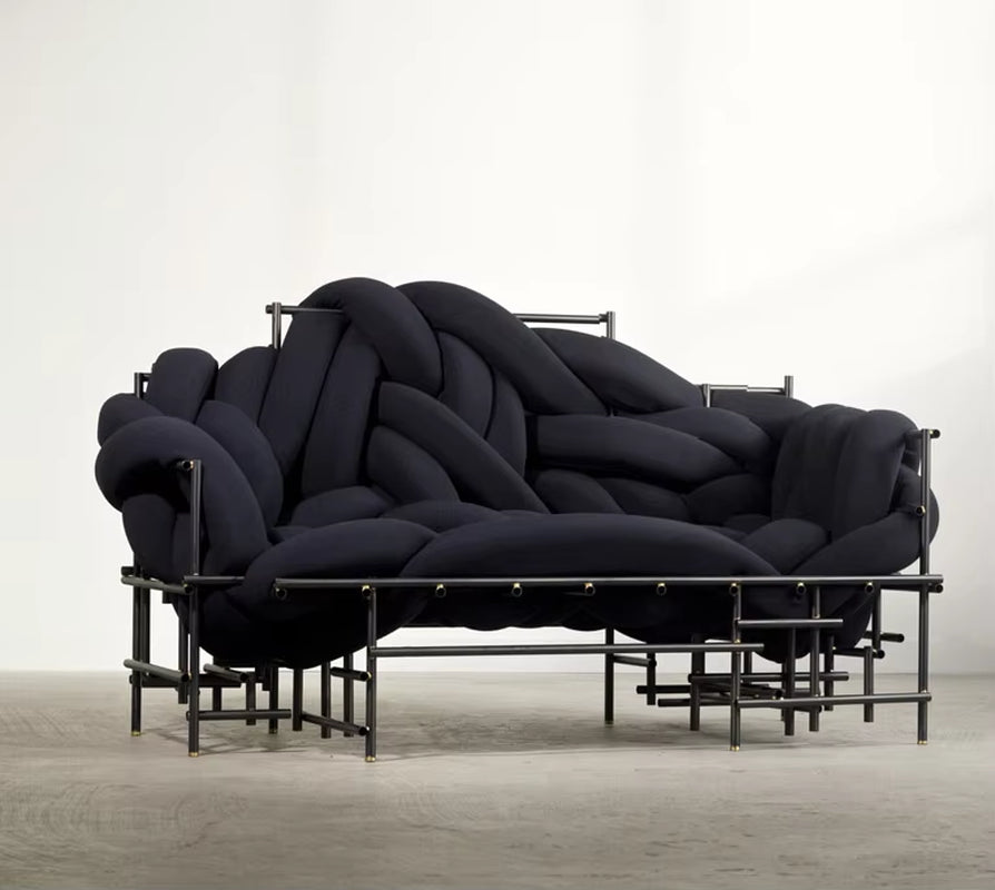 Contemporary Luxury Boa-Shaped Woven Sofa Chair for Living Room and Villa Decor