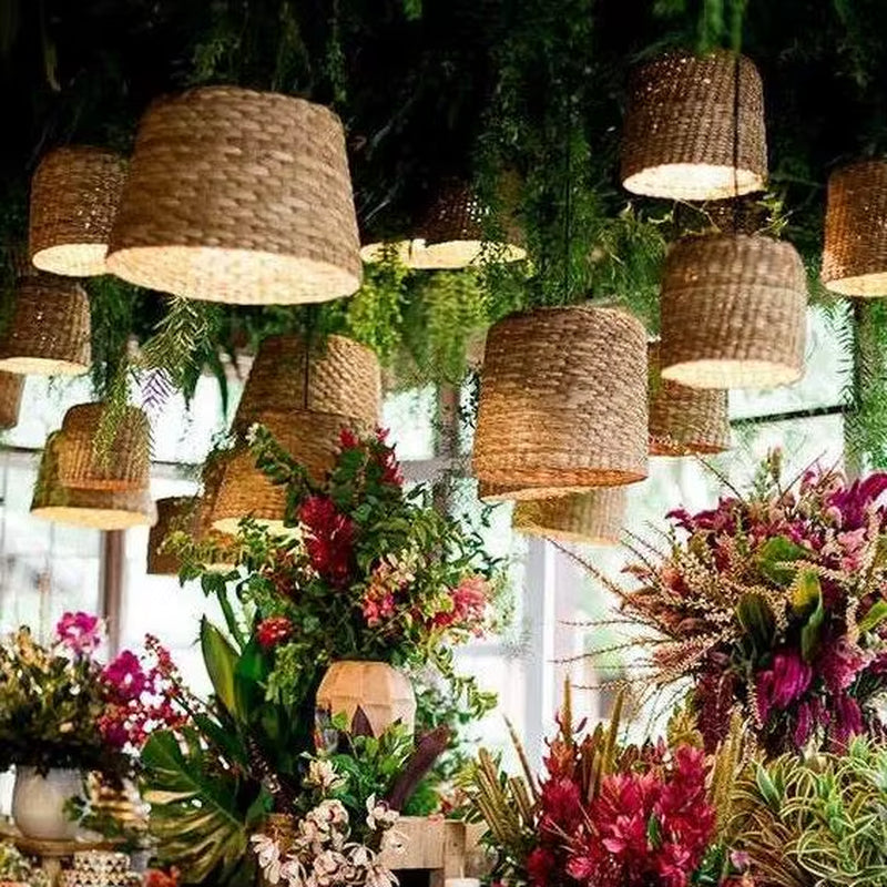 Ceiling Bamboo 2023 Outdoor Rattan Decoration Handmade Garden Restaurant Living Room Hotel Pendant Lamp