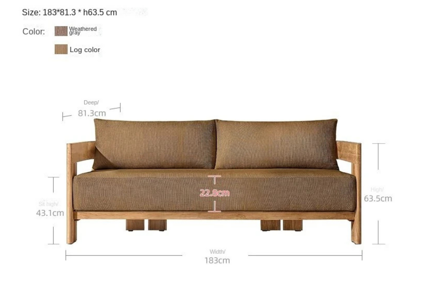 Nordic Terra | Teak Balcony & Patio Sofa Set – All-Weather Outdoor Lounge for Garden & Villa Living