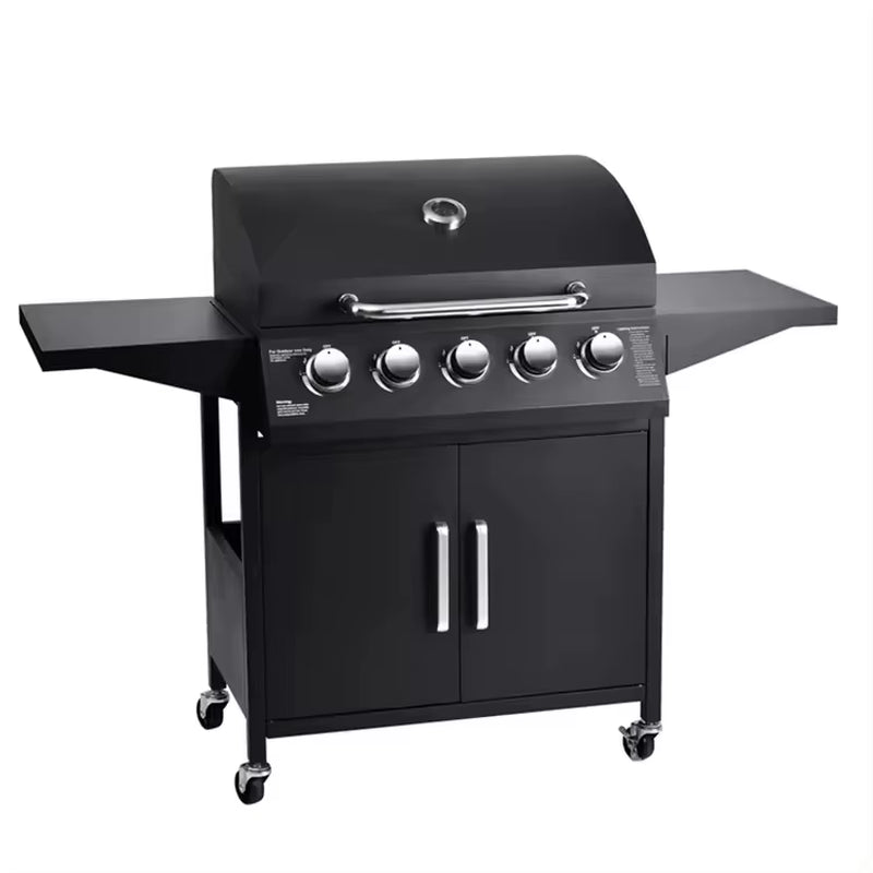 CE 2 in 1 Charcoal and Gas Combo Barbecue BBQ Gas Grills Large Capacity Cooking Area with Thermometer