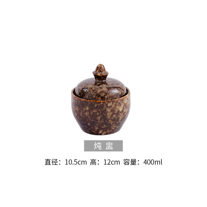 2023 Creative Japanese Style Ceramic Dishes & Plates Bowls Set Vintage Dish Steak Plate for Household Restaurant Porcelain