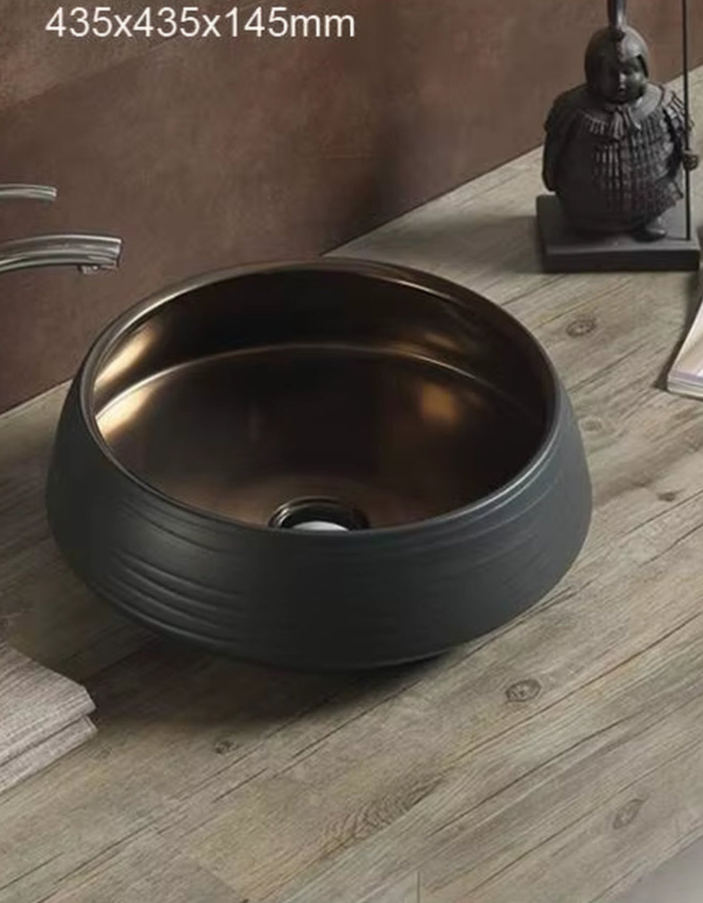 Bathroom Sinks Black above Counter Basin Light Luxury Style Ceramic Washbasin Black Gold Glaze Creative Wash Basin Single B