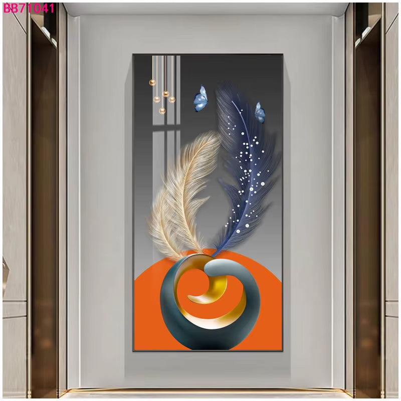 Abstract 3D Effect Crystal Porcelain Painting Wall Art Fish Picture Print for Home Decoration Tableau Mural Painting Art