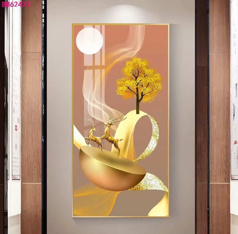 Abstract 3D Effect Crystal Porcelain Painting Wall Art Fish Picture Print for Home Decoration Tableau Mural Painting Art