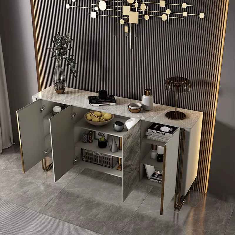 Home Modern Light Luxury Porch Cabinet Italian Rock Plate Decorative Door Entry Kitchen Sideboard Large Stylish Shoe Cabinet