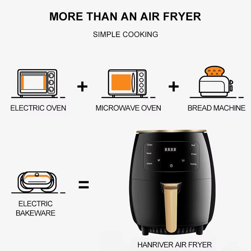 China Sells Multifunctional Smart New 6L Electric Digital Oven Cooker Hot Steam Stainless Steel Air Fryers Machine for Sale