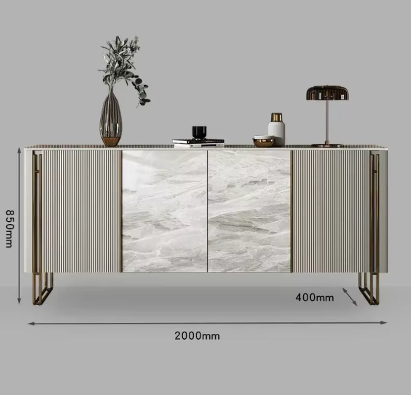 Home Modern Light Luxury Porch Cabinet Italian Rock Plate Decorative Door Entry Kitchen Sideboard Large Stylish Shoe Cabinet