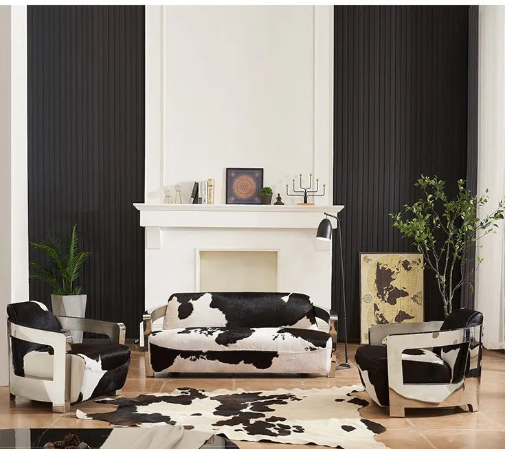 Aviator Luxe | Retro Cowhide Leather & Aluminum Industrial Loft Chair
