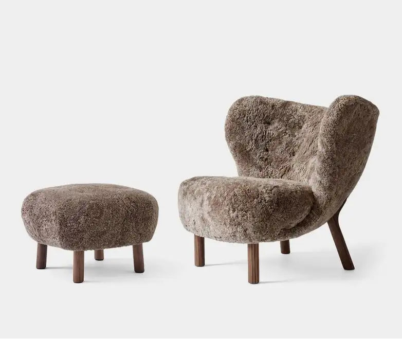 Italian Luxury Faux fur Wool Sheepskin Accent Lounge Chair – Modern Elegance