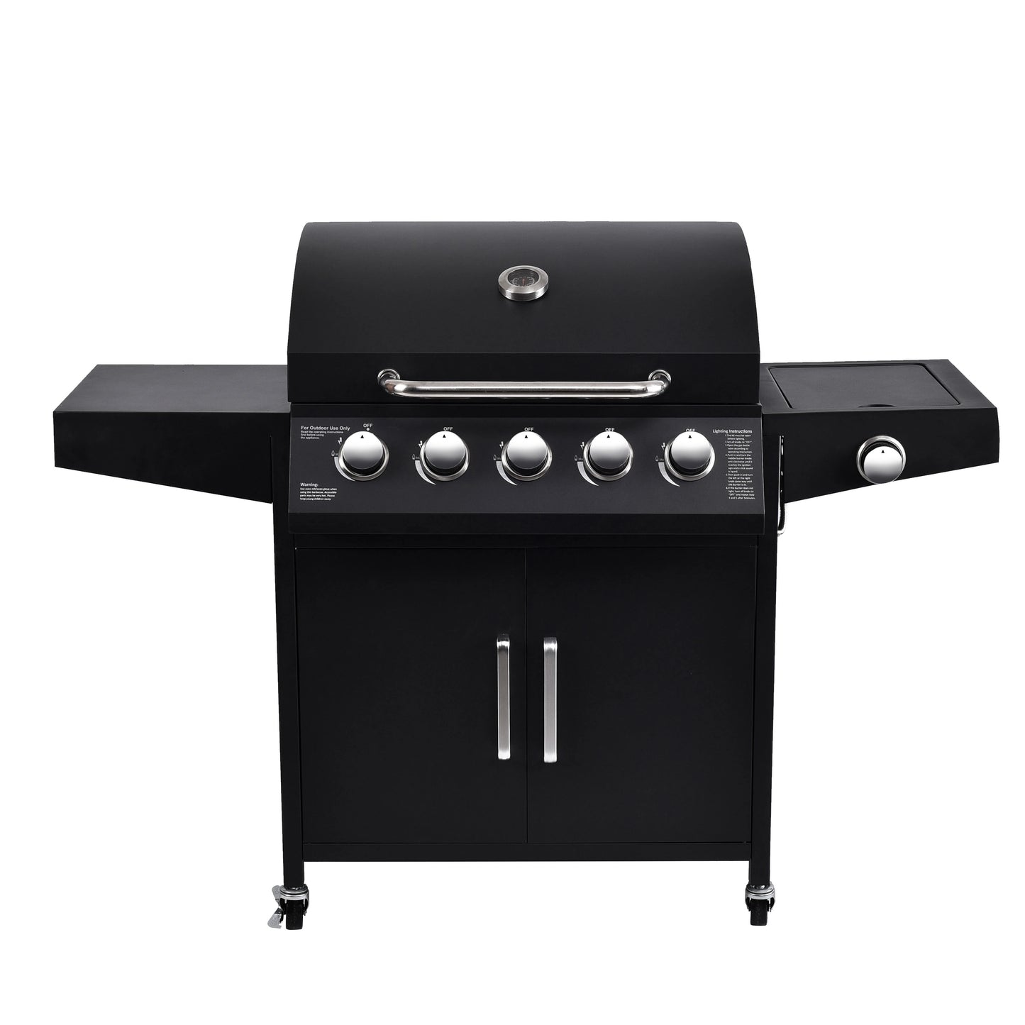 CE 2 in 1 Charcoal and Gas Combo Barbecue BBQ Gas Grills Large Capacity Cooking Area with Thermometer