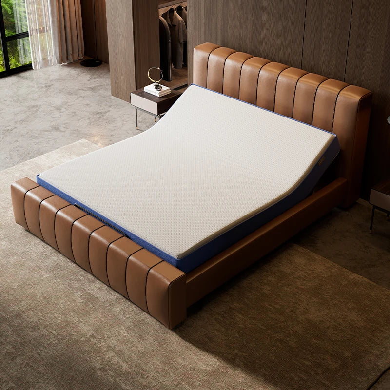 SmartLuxe™ Electric Leather Bed | Modern Multi-Functional Adjustable Double Bed
