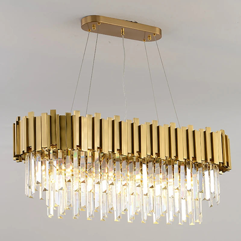 Grandeur Glow | Modern Luxury Crystal LED Chandelier – American Style Statement Lighting