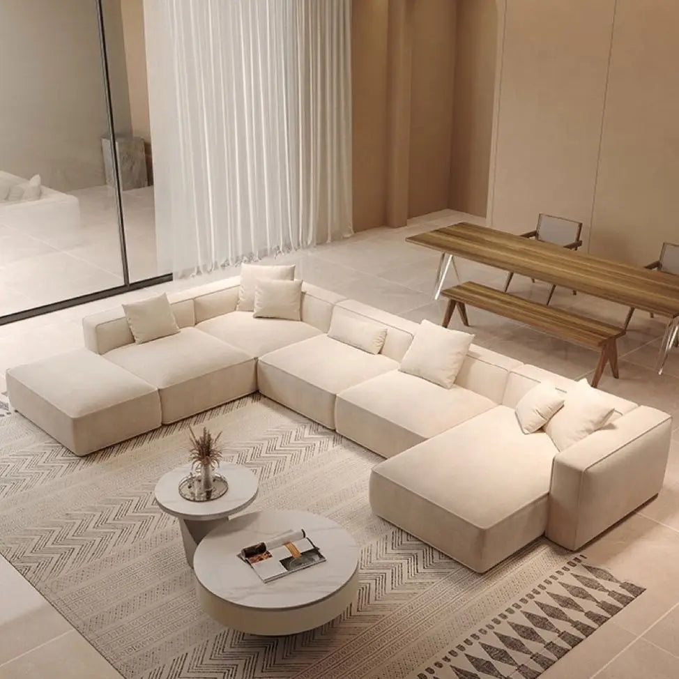 Velvé Luxe | Modern Velvet L-Shape Modular Sectional Sofa – Salon & Lounge Elegance