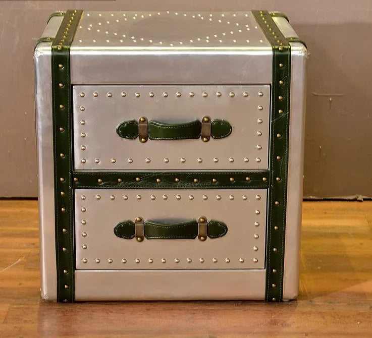 Jetstream Horizon | Retro Aviator Aluminum Coffee Table/ 2 drawer cabinet