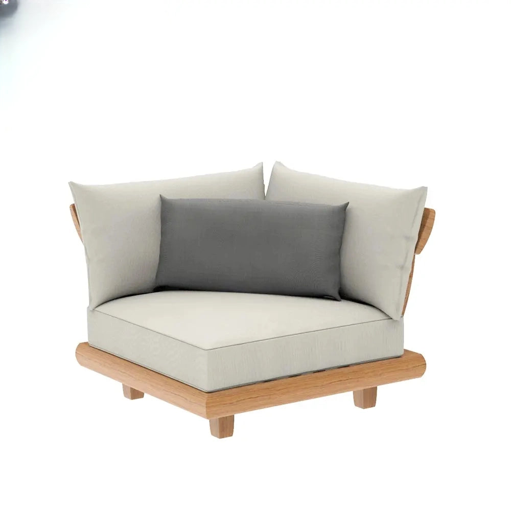 Semarang Luxe | Teak & Rattan Outdoor Furniture Set – Weatherproof Balcony Sofa & Coffee Table Ensemble