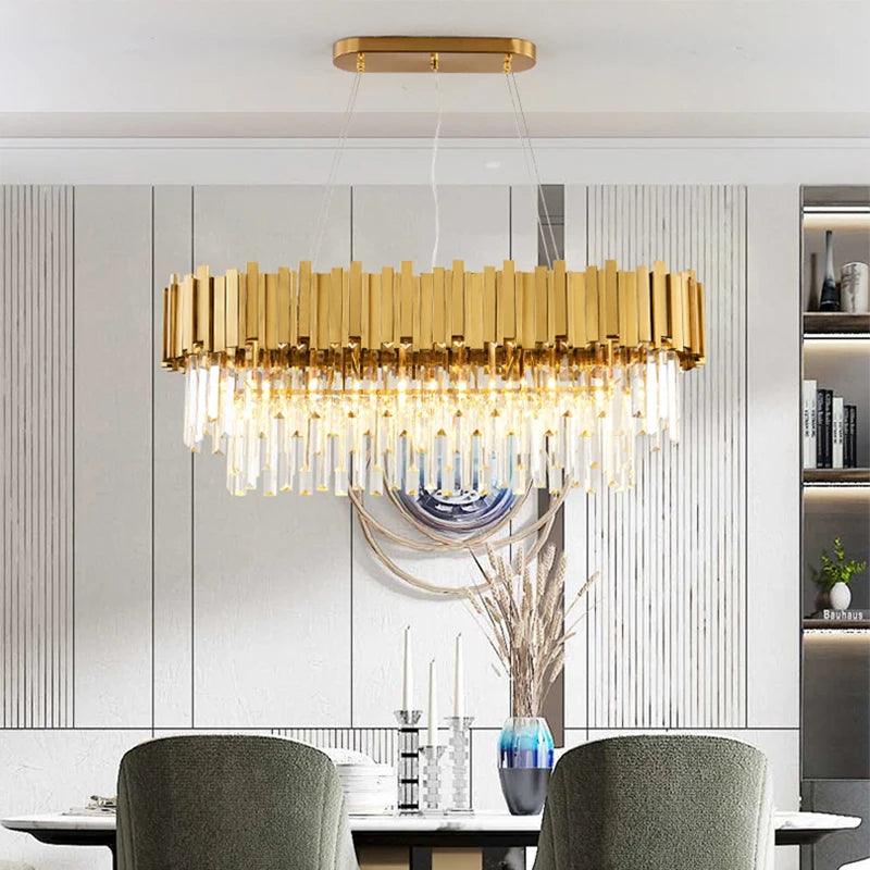 Grandeur Glow | Modern Luxury Crystal LED Chandelier – American Style Statement Lighting