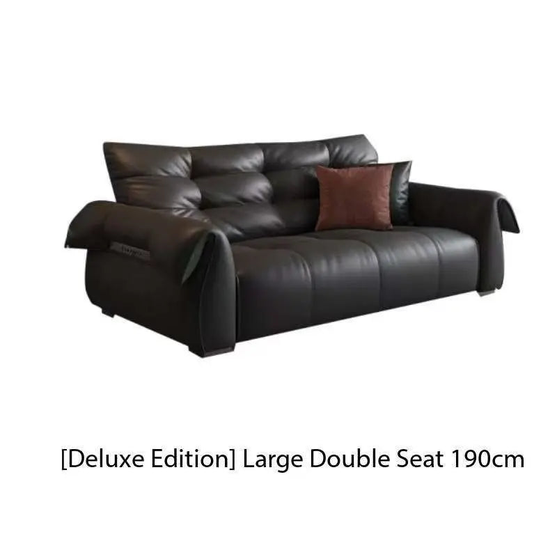 Italian Modern Swan Dip | Genuine Leather Sectional Sofa for Chic Urban Living