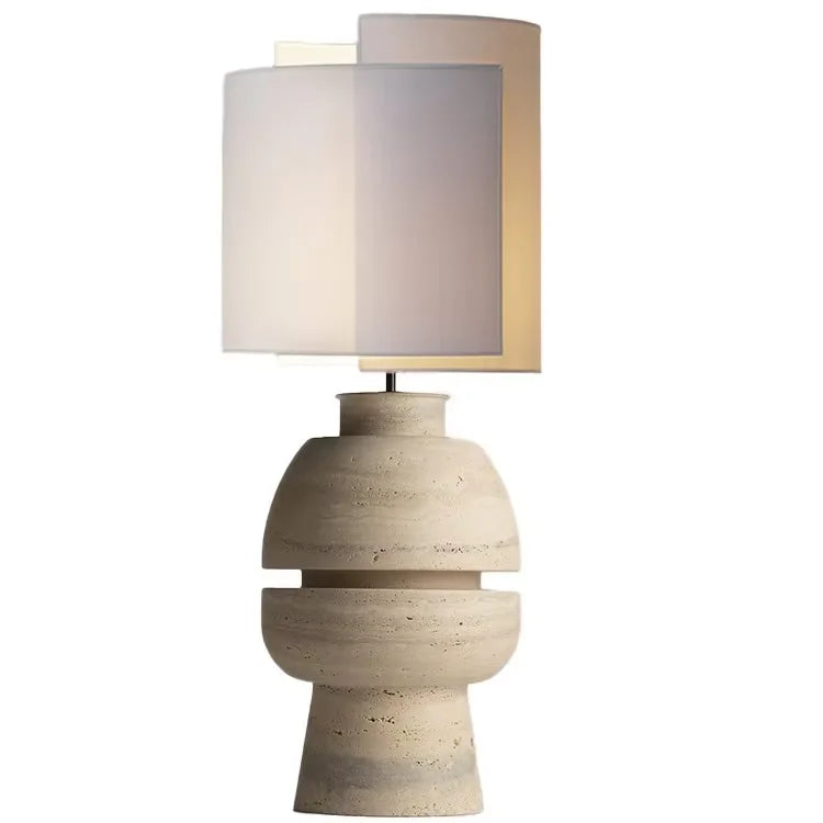 Lunar Glow | Handcrafted Yellow Cave Stone LED Table Lamp – Nordic Wabi-Sabi Elegance