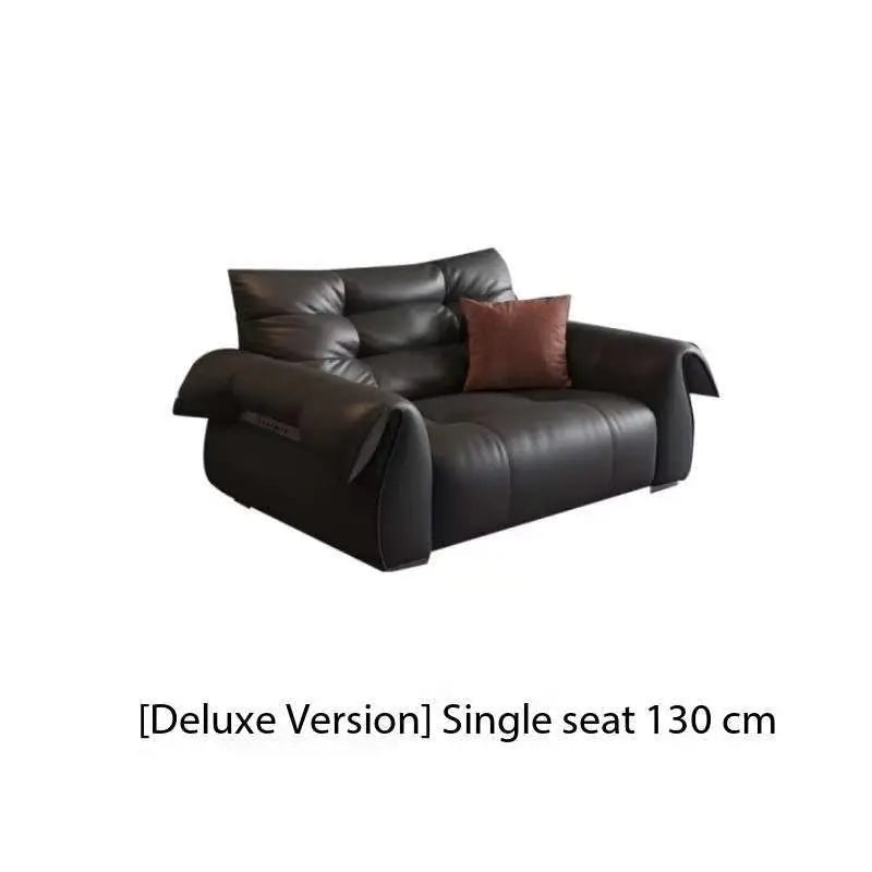 Italian Modern Swan Dip | Genuine Leather Sectional Sofa for Chic Urban Living