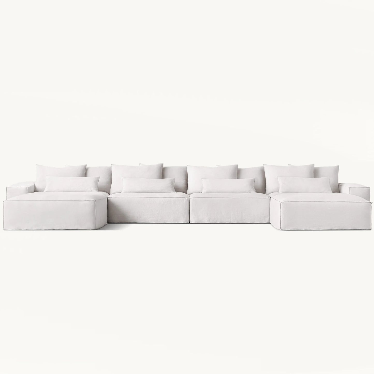 Cloud Luxe | Minimalist U-Shaped Deep Seat Modular Sofa – Modern Fabric Chaise Lounge