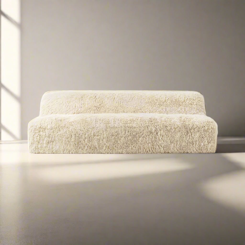 Arctic Luxe | Handcrafted Sheepskin & Hardwood Sofa – Ultimate Living Room Elegance