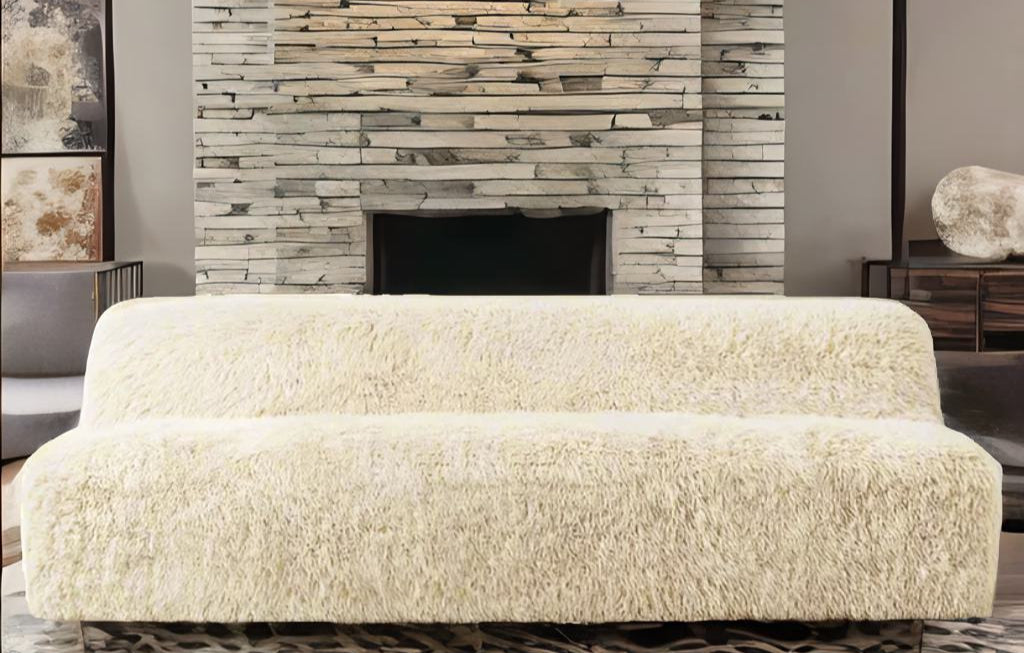 Arctic Luxe | Handcrafted Sheepskin & Hardwood Sofa – Ultimate Living Room Elegance