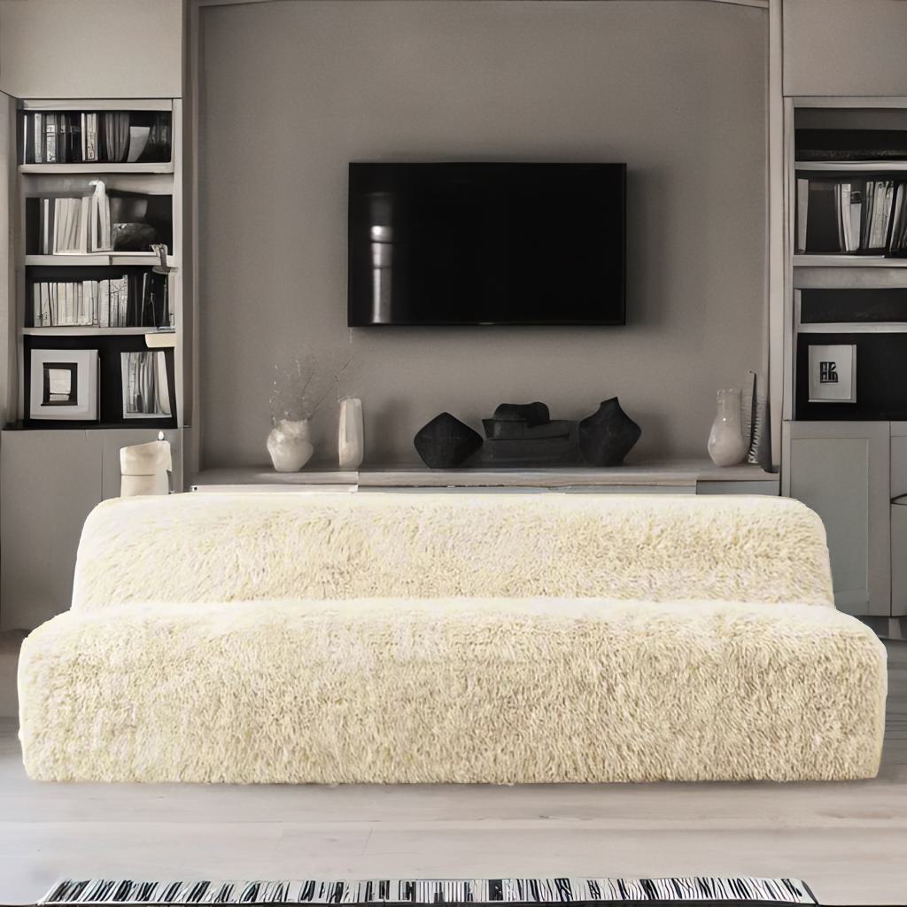 Arctic Luxe | Handcrafted Sheepskin & Hardwood Sofa – Ultimate Living Room Elegance