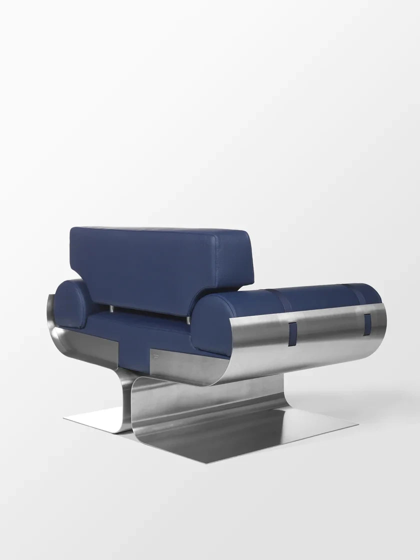 Nordic Luxury Stainless Steel Designer Leisure Chair – Modern Leather Accent for Living Room & Bedroom
