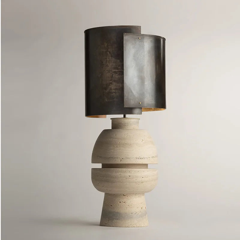 Lunar Glow | Handcrafted Yellow Cave Stone LED Table Lamp – Nordic Wabi-Sabi Elegance