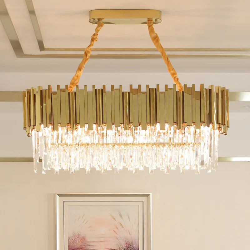 Grandeur Glow | Modern Luxury Crystal LED Chandelier – American Style Statement Lighting