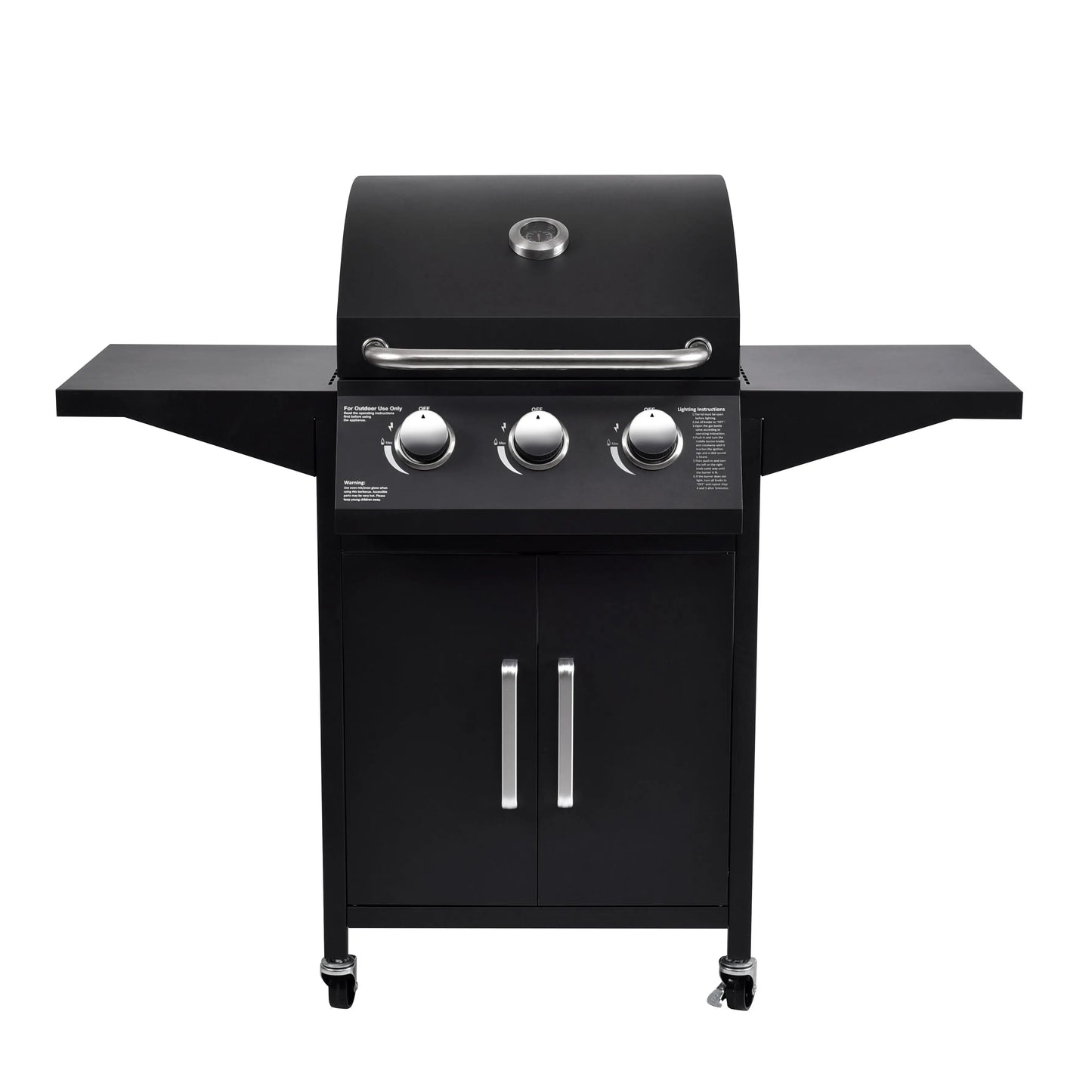 CE 2 in 1 Charcoal and Gas Combo Barbecue BBQ Gas Grills Large Capacity Cooking Area with Thermometer