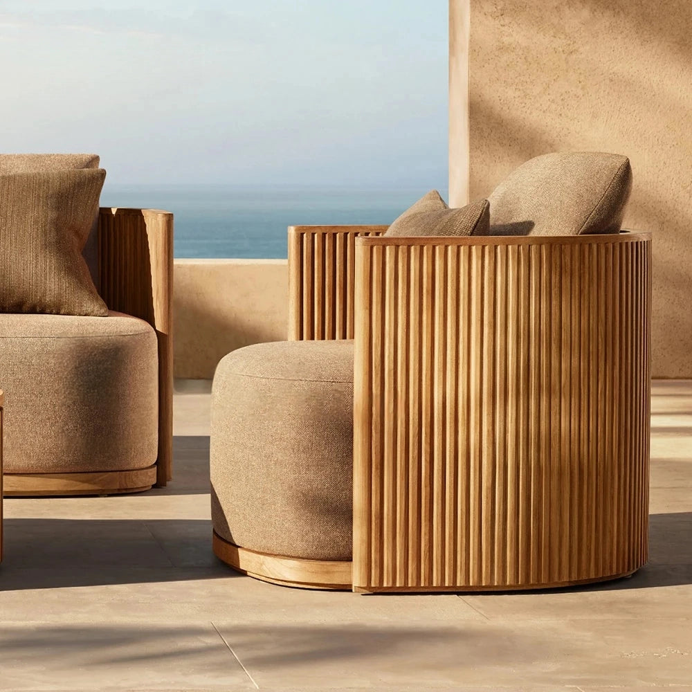 Defaico Haven | Teak Outdoor Patio Sofa Set – Modern Luxury for Garden, Courtyard & Terrace