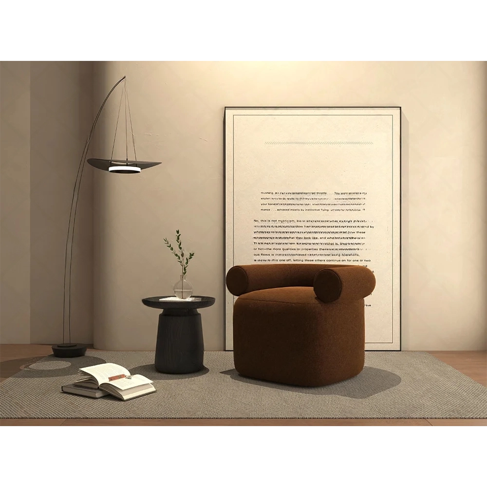 Elysian Comfort | Modern Upholstered Fabric Leisure Chair with Wooden Frame
