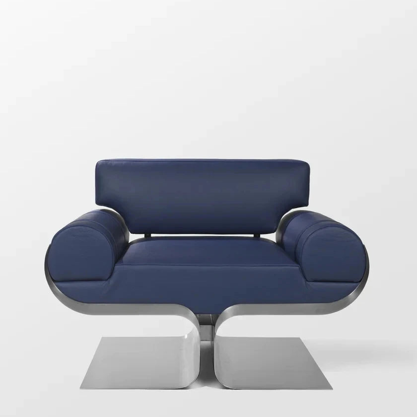 Nordic Luxury Stainless Steel Designer Leisure Chair – Modern Leather Accent for Living Room & Bedroom
