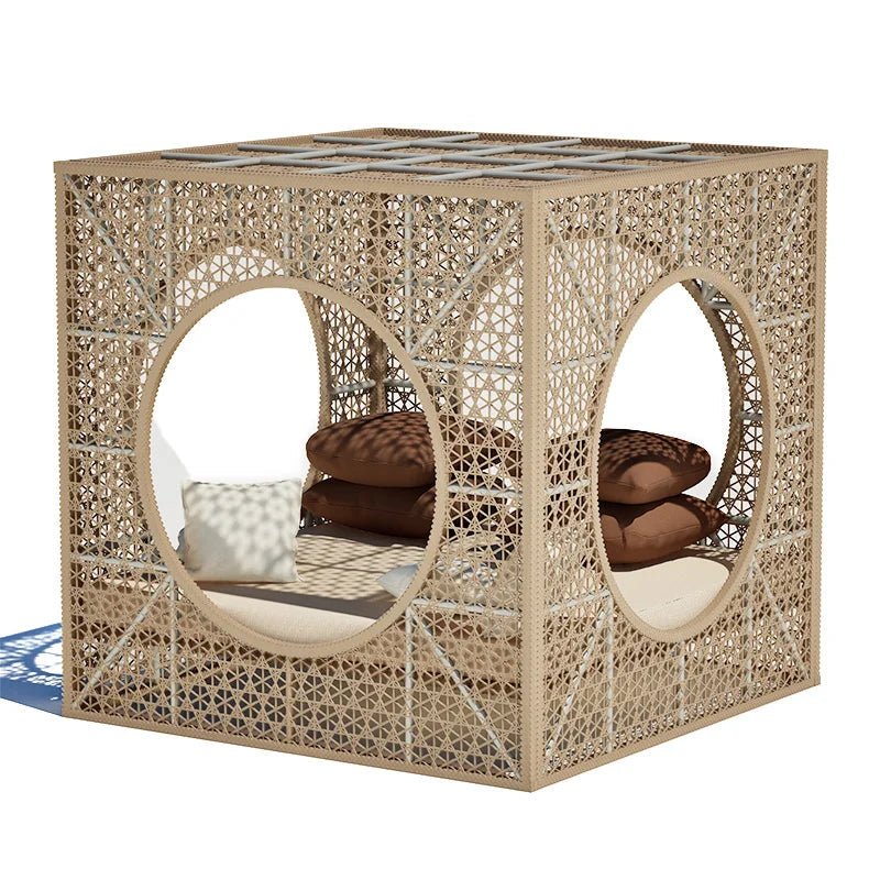 Elysia Luxe | 3-Seater Outdoor Lounge Set with Teak & Rattan – Premium Turkish Restaurant & Garden Furniture