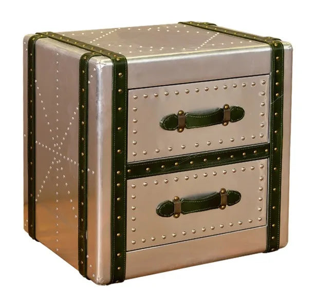 Jetstream Horizon | Retro Aviator Aluminum Coffee Table/ 2 drawer cabinet