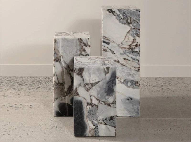 Calacatta Viola Sphere-Base Marble Coffee Table – Modern Luxury Centerpiece