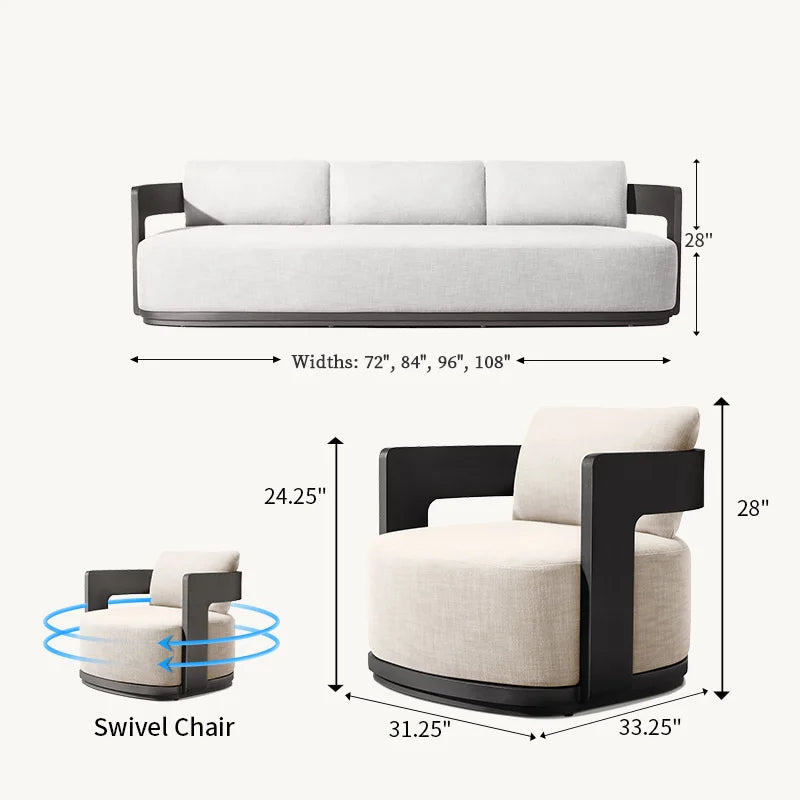 LussoLine | Premium Aluminum Outdoor Patio Sofa Set – Custom Configurable Garden Furniture Collection
