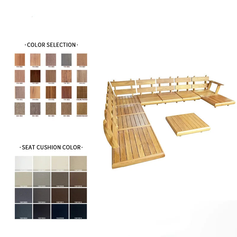 Semarang Luxe | Teak & Rattan Outdoor Furniture Set – Weatherproof Balcony Sofa & Coffee Table Ensemble