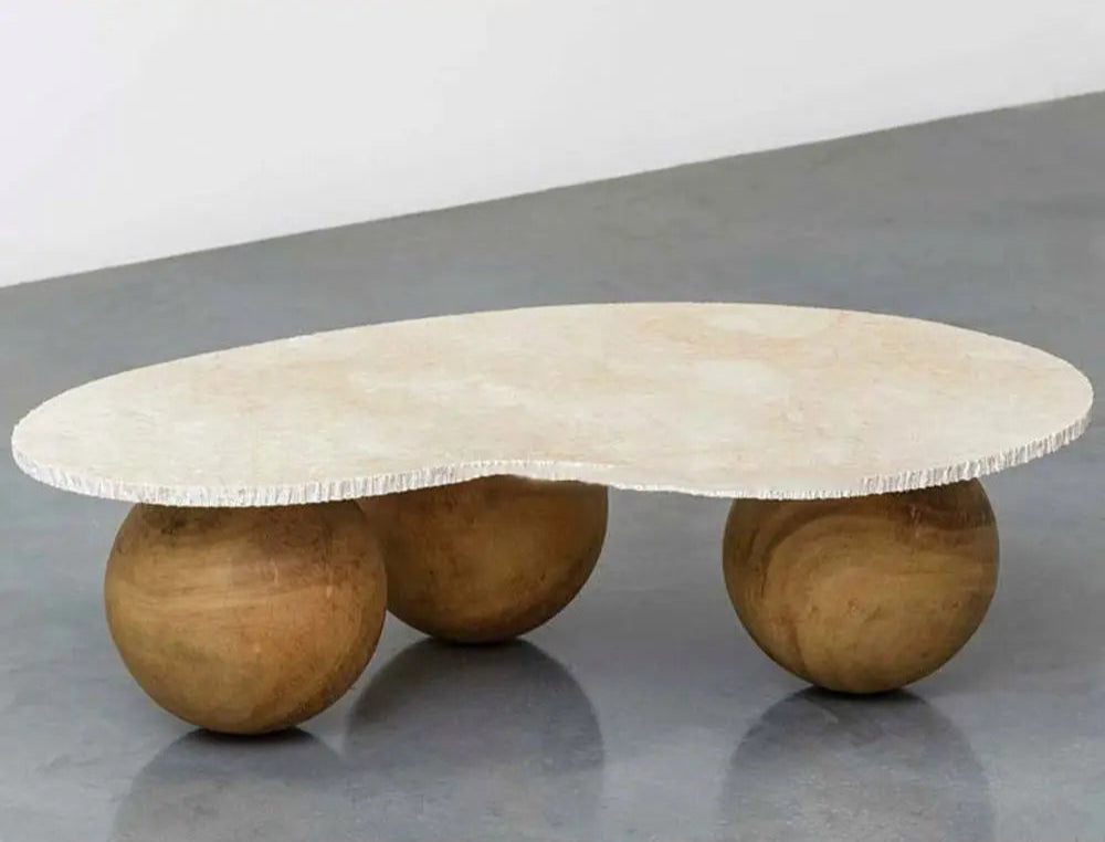 Calacatta Viola Sphere-Base Marble Coffee Table – Modern Luxury Centerpiece