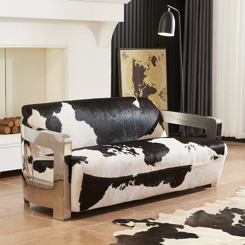 Aviator Luxe | Retro Cowhide Leather & Aluminum Industrial Loft Chair
