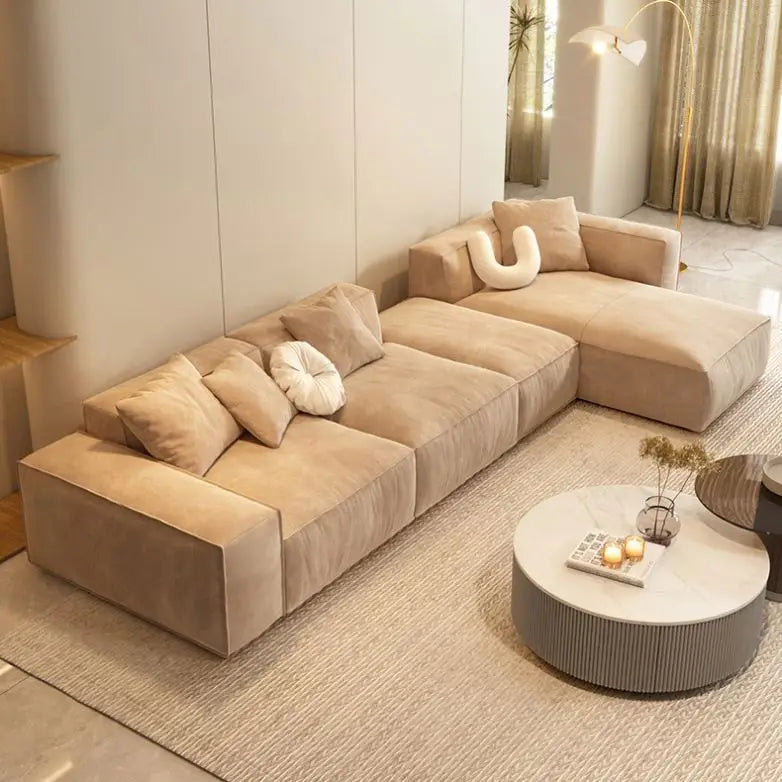 Velvé Luxe | Modern Velvet L-Shape Modular Sectional Sofa – Salon & Lounge Elegance